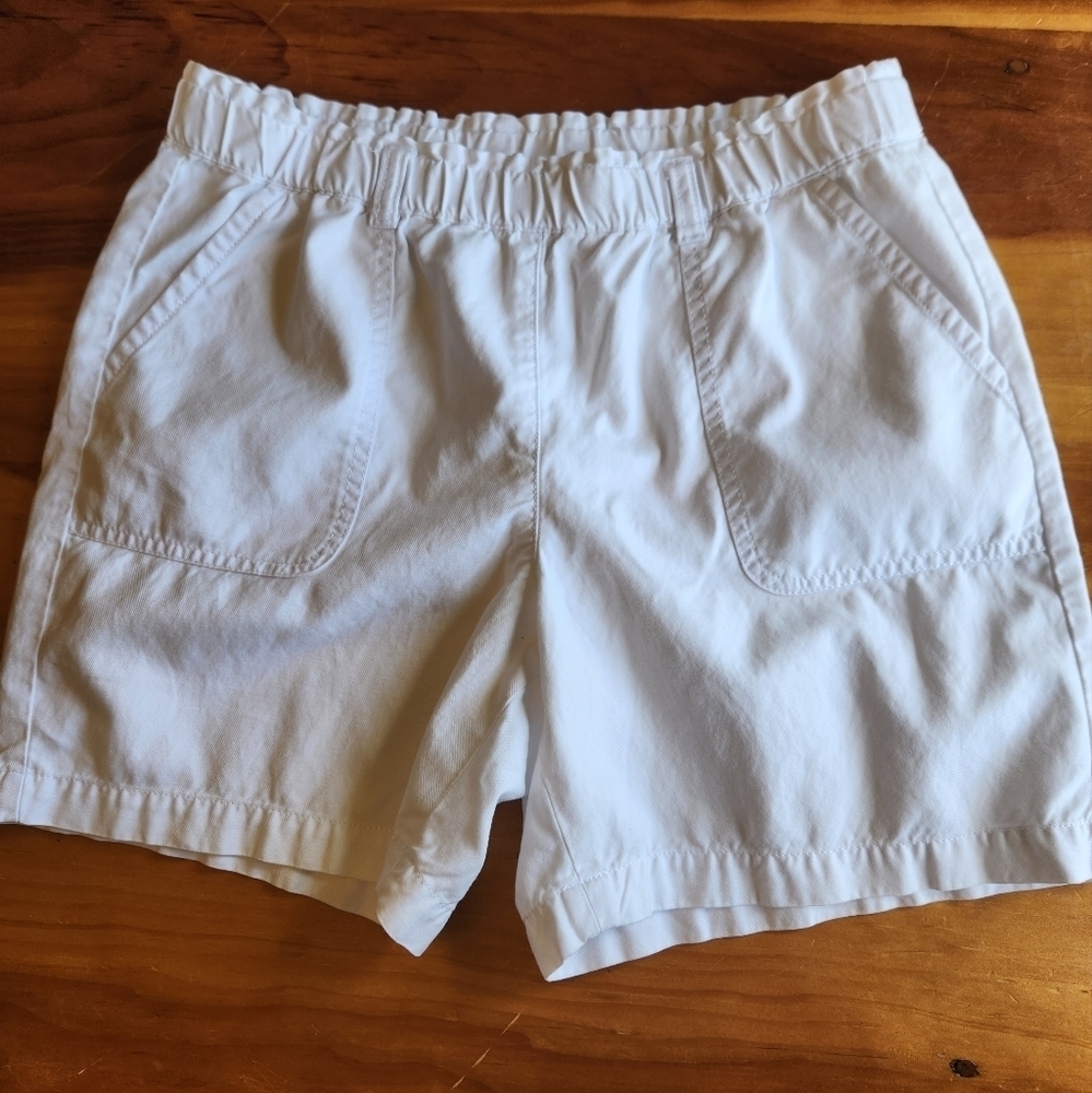 Talbots White Elastic Waist Shorts Size S
